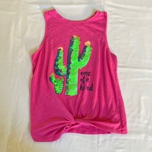 Girls sequin cactus tank top